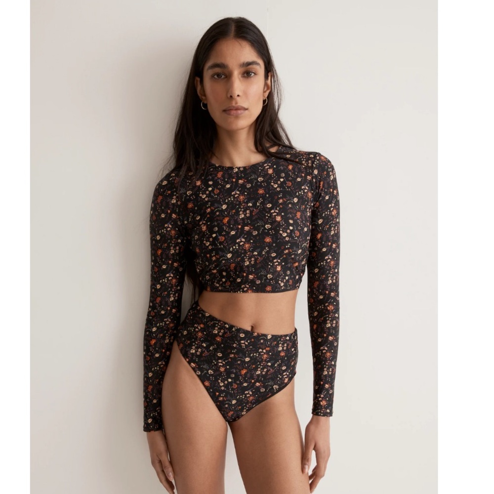 Madewell Floral Long Sleeve Bikini Set